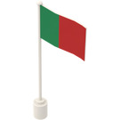 LEGO Weiß Flagge auf Flagpole mit Portugal mit Unterlippe (777)