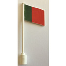 LEGO Wit Vlag Aan Flagpole met Portugal zonder lip aan de onderzijde (776)