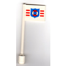 LEGO White Flag on Ridged Flagpole with Coast Guard (3596)