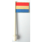 LEGO Weiß Flagge auf Ridged Flagpole mit Netherlands Aufkleber (3596)