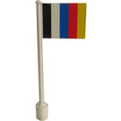 LEGO Weiß Flagge auf Ridged Flagpole mit Streifen (3596)