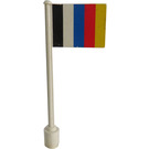 LEGO White Flag on Ridged Flagpole with Stripes (3596)