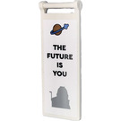 LEGO White Flag 7 x 3 with Bar Handle with The Future is You Sticker