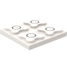 LEGO blanc Fleur assiette 4 x 4 (33062)