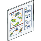 LEGO White Glass for Frame 1 x 6 x 6 with Animal Diagrams (42509)