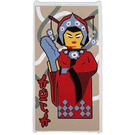 LEGO Wit Glas for Venster 1 x 4 x 6 met Asian Lady & 'Chic' in Ninjargon Sticker (6202)