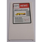 LEGO blanc Verre for Fenêtre 1 x 4 x 6 avec Newspaper 'CITY NEWS', Jaune Truck Autocollant (6202)