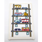 LEGO Wit Glas for Venster 1 x 4 x 6 met Shelving met Beach Items for Sale Sticker (6202)