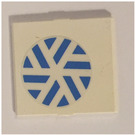 LEGO Wit Glas for Venster 4 x 4 x 3 met Blauw en Wit Snowflake Sticker (4448)