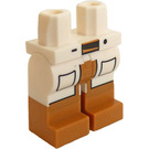 LEGO Blanco GPL Tech Minifigura Caderas y piernas con Marrón Boots (3815 / 34787)