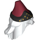 LEGO White Hair with Dark Red Wizard Hat (68512)
