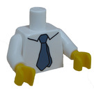 LEGO Biały Hans Moleman Minifigurka Tułów (973 / 88585)