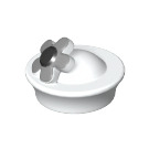 LEGO Weiß Hut mit Silber und Schwarz Blume mit Klein Stift (60389)
