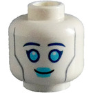 LEGO Blanco Cabeza con Azul Ojos y Boca (Espiga de seguridad) (3274)