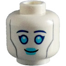LEGO White Head with Blue Eyes and Mouth (Safety Stud) (3274)
