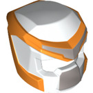 LEGO White Helmet with Open Visor with Orange Trim (12638)