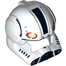 LEGO Blanco Casco con Circular Ear Protecciones con Negro y Tostado Marcas (16841 / 92093)