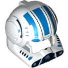 LEGO Weiß Helm mit Rund Ear Pads mit Blau Markierungen (88105)