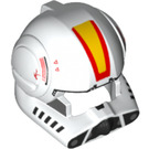 LEGO Blanco Casco con Circular Ear Protecciones con Amarillo y Rojo Marcas (19186)