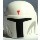 LEGO White Helmet with Sides Holes with Boba Fett Gray / Red Triangle (87610)