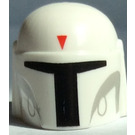 LEGO Bianco Casco con Lati Fori con Boba Fett Grigio / Rosso Triangolo (87610)