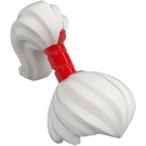 LEGO White High Ponytail with Dark Red Wrap (65425)