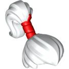 LEGO White High Ponytail with Dark Red Wrap (65425)