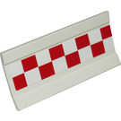 LEGO blanc Charnière 6 x 3 avec rouge et blanc Checkered Autocollant (2440)