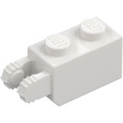 LEGO hvid Hængsel Klods 1 x 2 Låsning med 2 Fingre (Lodret Ende) (30365 / 54671)