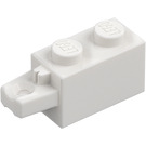 LEGO Wit Scharnier Steen 1 x 2 Vergrendelings met Single Finger aan Einde Horizontaal (30541 / 53028)