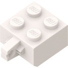 LEGO hvid Hængsel Klods 2 x 2 Låsning med 1 Finger Lodret (intet akselhul) (30389)