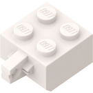 LEGO Wit Scharnier Steen 2 x 2 Vergrendelings met 1 Finger Verticaal (geen asgat) (30389)