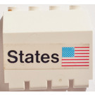 LEGO Weiß Scharnier Panel 2 x 4 x 3.3 mit 'States' und USA Flagge Aufkleber (2582)