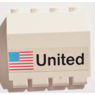 LEGO Weiß Scharnier Panel 2 x 4 x 3.3 mit 'United' und USA Flagge Aufkleber (2582)