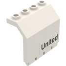 LEGO Weiß Scharnier Panel 2 x 4 x 3.3 mit 'United' Aufkleber (2582)