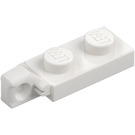 LEGO Hvit Hengsel Plate 1 x 2 Låsende med Single Finger på Ende Vertikal med Bunnrille (44301)