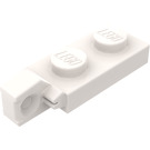 LEGO Hvit Hengsel Plate 1 x 2 Låsende med Single Finger på Ende Vertikal uten Bunnrille (44301 / 49715)