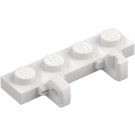 LEGO Biały Zawias Talerz 1 x 4 Zamykający z Dwa Odgałęzienia (44568 / 51483)