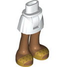 LEGO Wit Heup met Basic Gebogen Rok met Gold Sandals met Driehoeken met dik scharnier (35634)