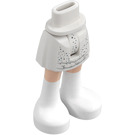 LEGO White Hip with Basic Curved Skirt with Silver Dots and Fur with White Boots with Thin Hinge