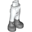 LEGO blanc Hanche avec Pants avec Argent Boots et blanc Clasps (16925 / 35573)