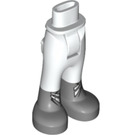 LEGO White Hip with Pants with Silver Boots and White Clasps (16925 / 35573)