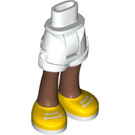 LEGO Wit Heup met Rolled Omhoog Shorts met Geel shoes met dik scharnier (35557)