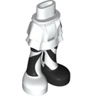 LEGO Wit Heup met Kort Dubbele Layered Skirt met Zwart en Wit Poten (35629 / 92818)