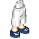 LEGO White Hip with Shorts with Cargo Pockets with Dark Blue shoes (26490)