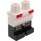 LEGO Wit Heupen en benen met Zwart Boots met Gold Shoelace (73200)