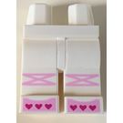 LEGO blanc Hanches et jambes avec Bright Pink Knee Wraps et Toes (3815)