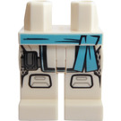 LEGO White Hips and Legs with Medium Azure Sash and Dark Stone Grey Pouch (3815)