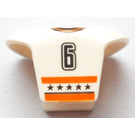 LEGO Weiß Hockey Player Jersey mit NHL Logo und 6 (47577)