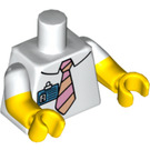 LEGO Weiß Homer Simpson Torso mit Tie und ID-Card Dekoration (973 / 16360)
